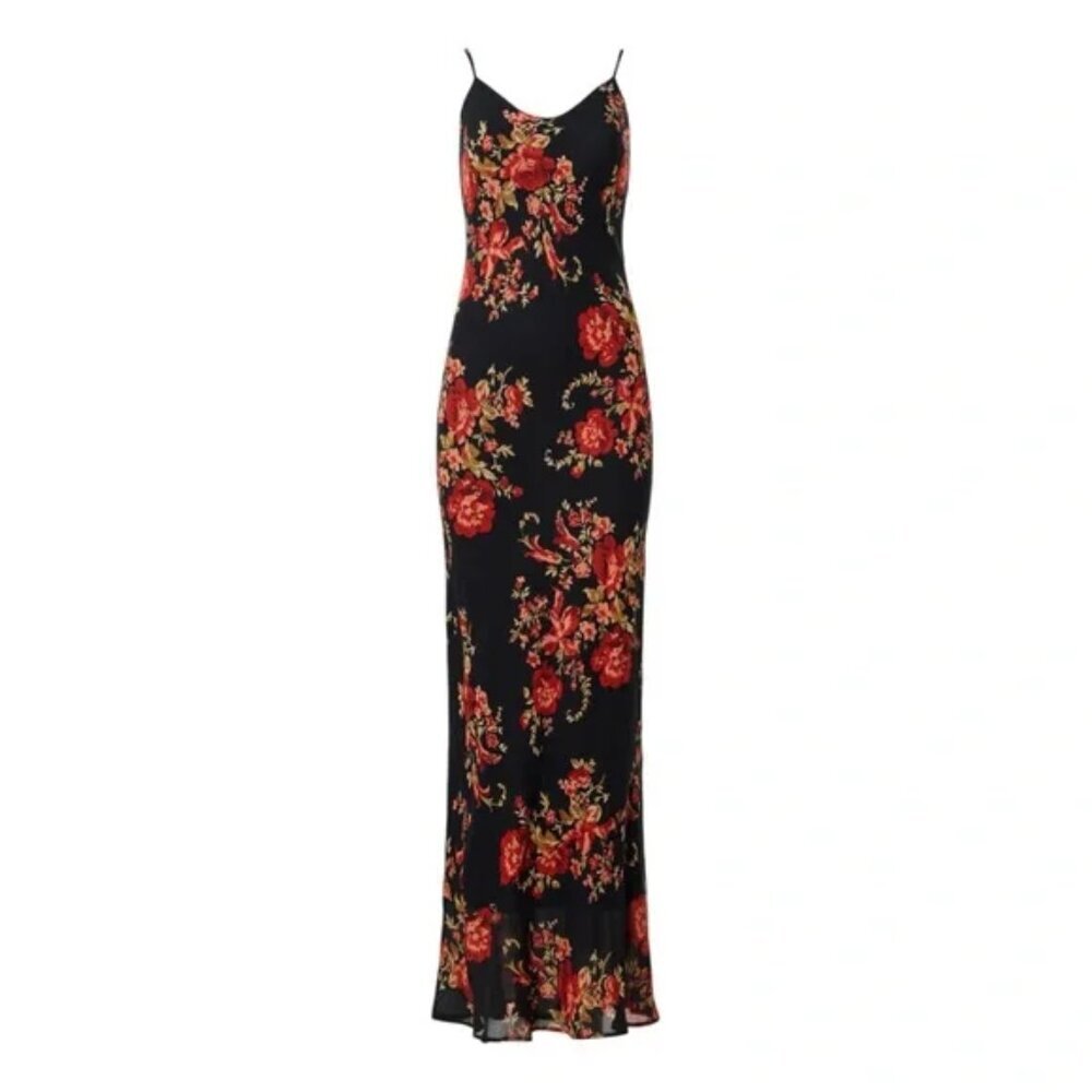 NEW REFORMATION Women's Parma Maxi Dress Admire Black/Red